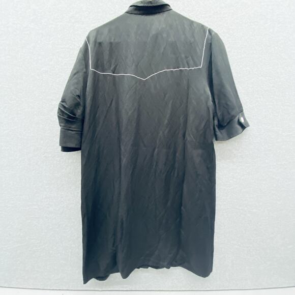 Sandro Paris Shirt Dress Womens Large Linen Western Button Up Vintage Inspired - Picture 7 of 7